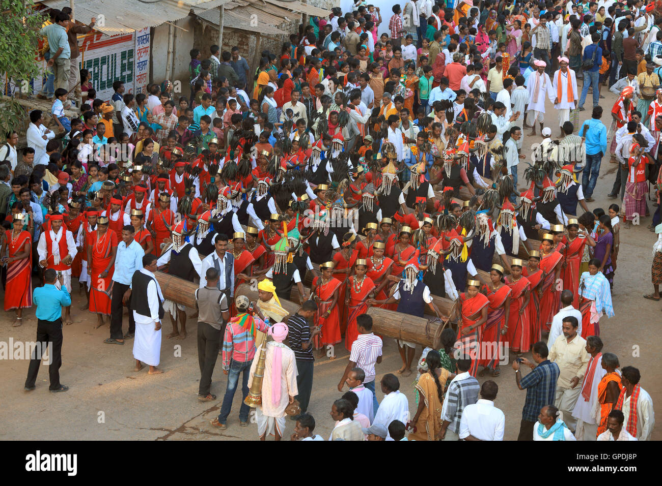 dussehra Festival Prozession, Jagdalpur, Bastar, Chhattisgarh, Indien, Asien Stockfoto
