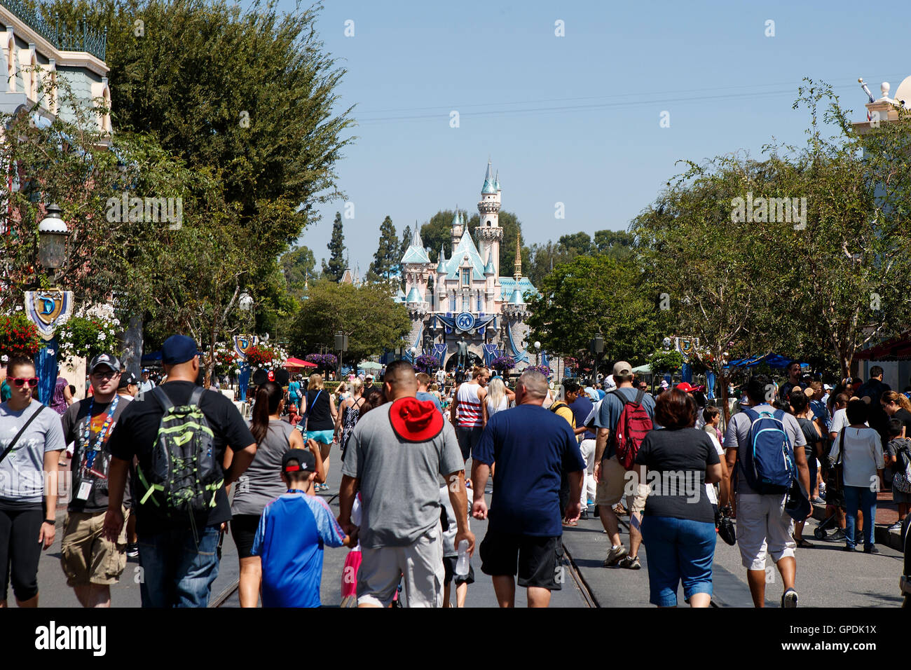 Main Street, Disneyland Resort Anaheim, California, Vereinigte Staaten von Amerika Stockfoto