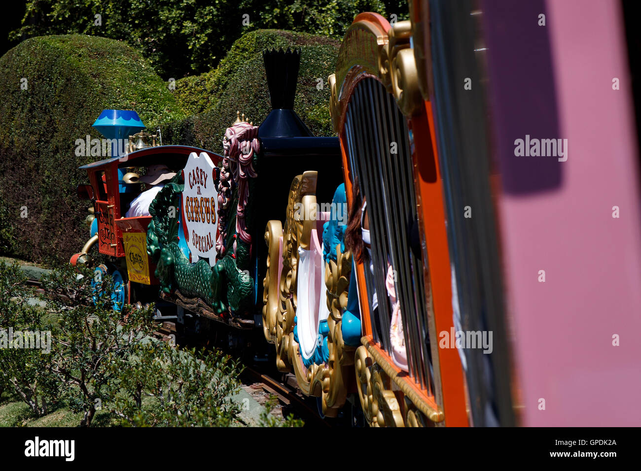 Casey Jr. Circus Train, Disneyland Resort Anaheim, California, Vereinigte Staaten von Amerika Stockfoto