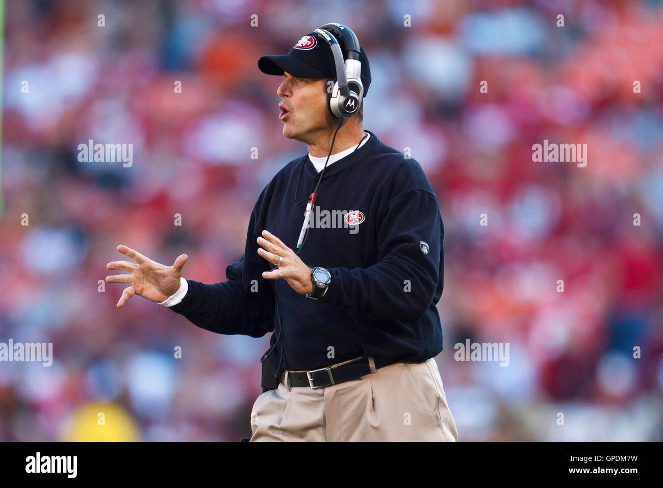 30. Oktober 2011; San Francisco, CA, USA; im vierten Quartal im Candlestick Park. San Francisco besiegte Cleveland 20-10. Stockfoto
