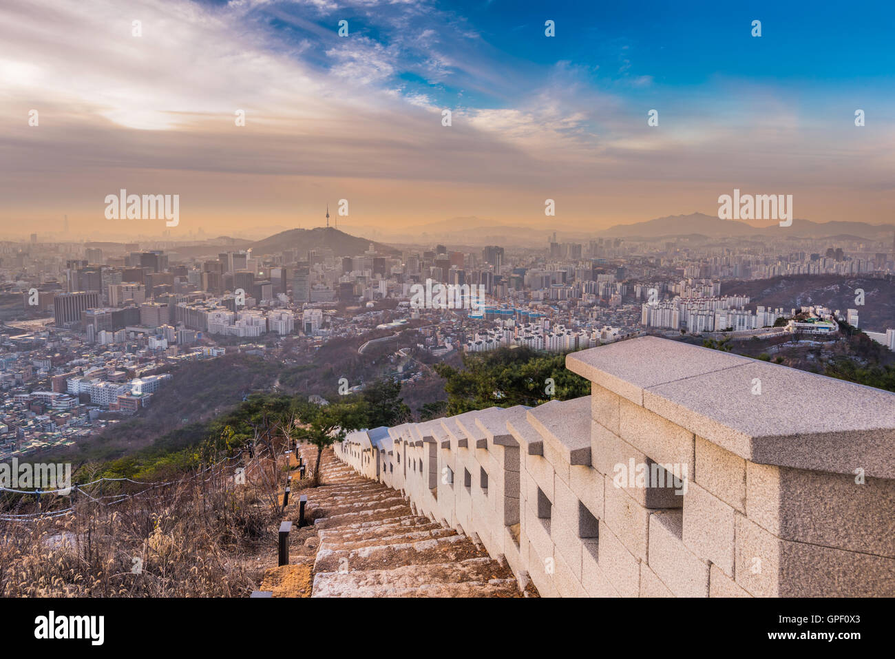 Seoul City Skyline, Südkorea. Stockfoto
