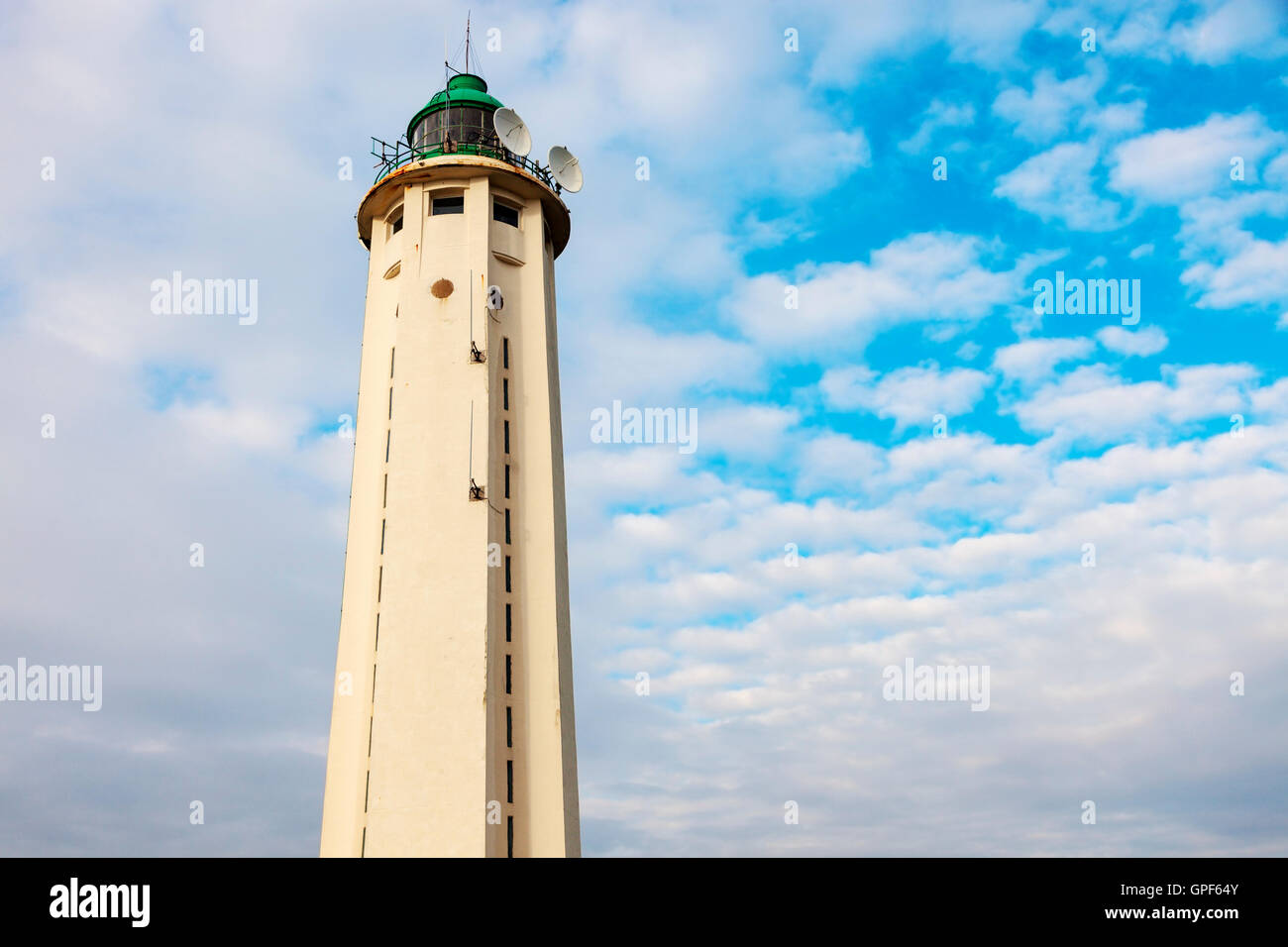 D'Antifer Leuchtturm. La Poterie-Cap-d'Antifer, Normandie, Frankreich Stockfoto