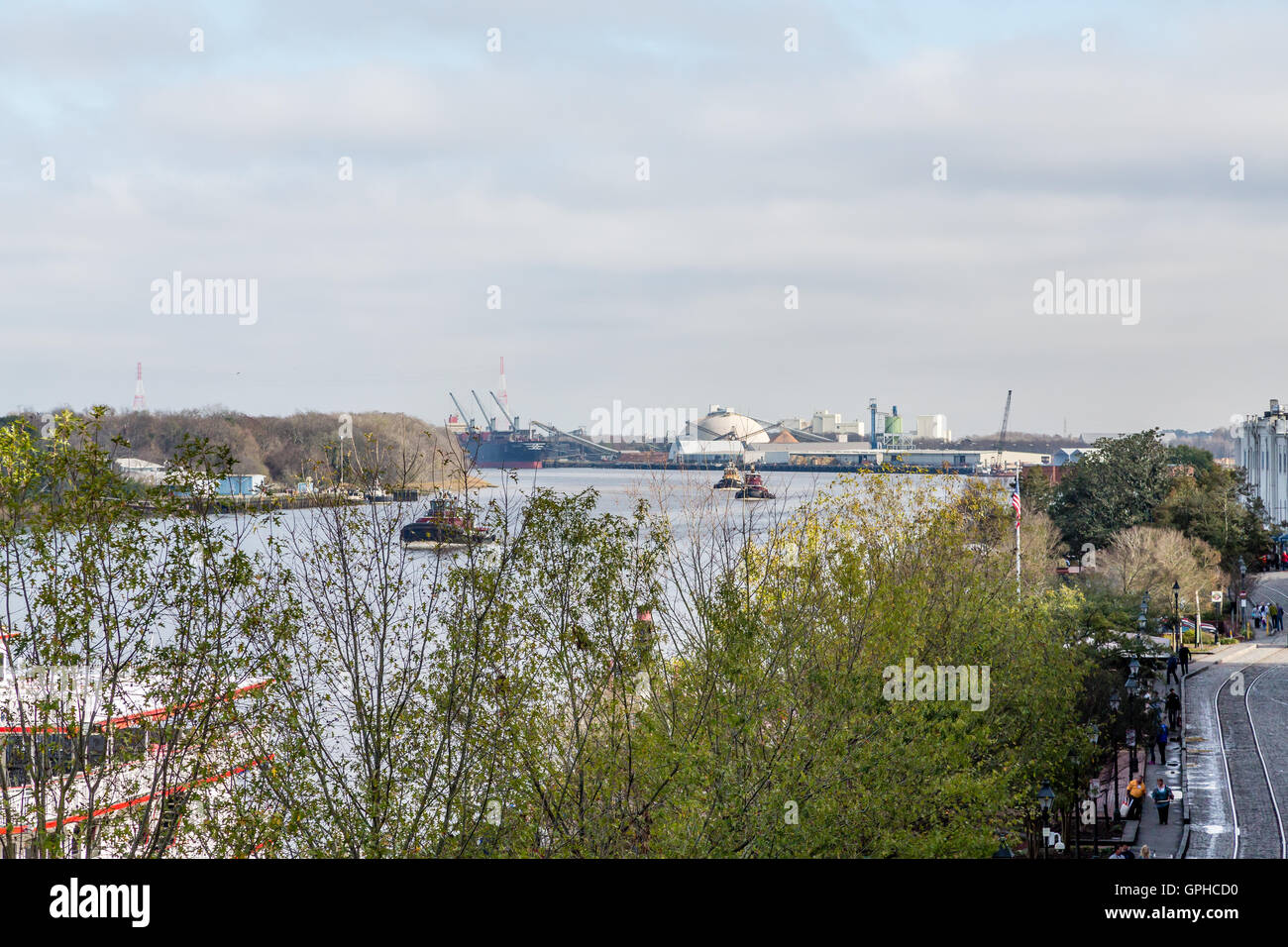 Ein altes altmodische Schaufelrad-Boot am Savannah River in Georgien Stockfoto