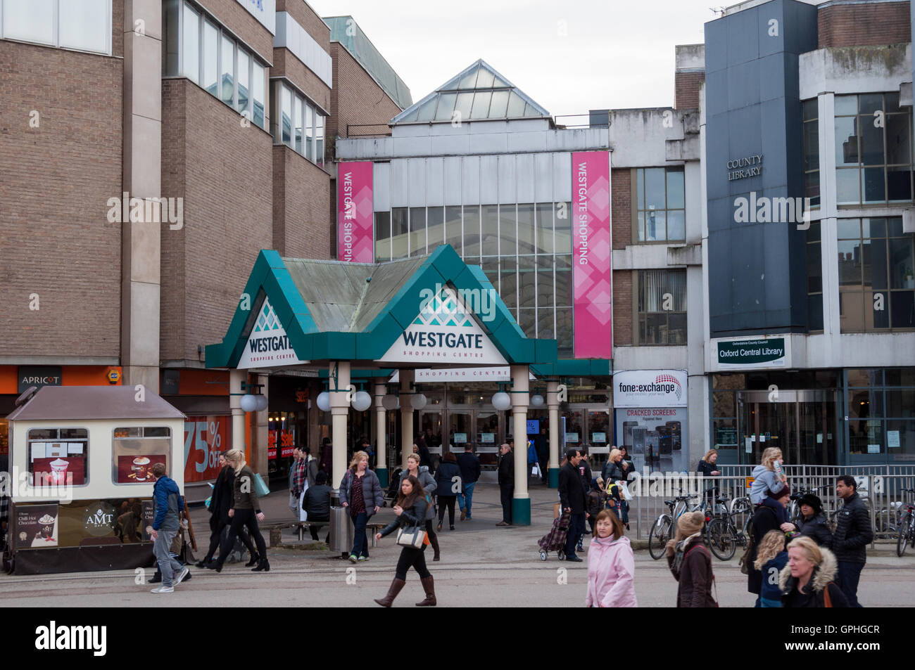 Das Westgate Einkaufszentrum in Oxford (abgerissen im Jahr 2016), Vereinigtes Königreich Stockfoto