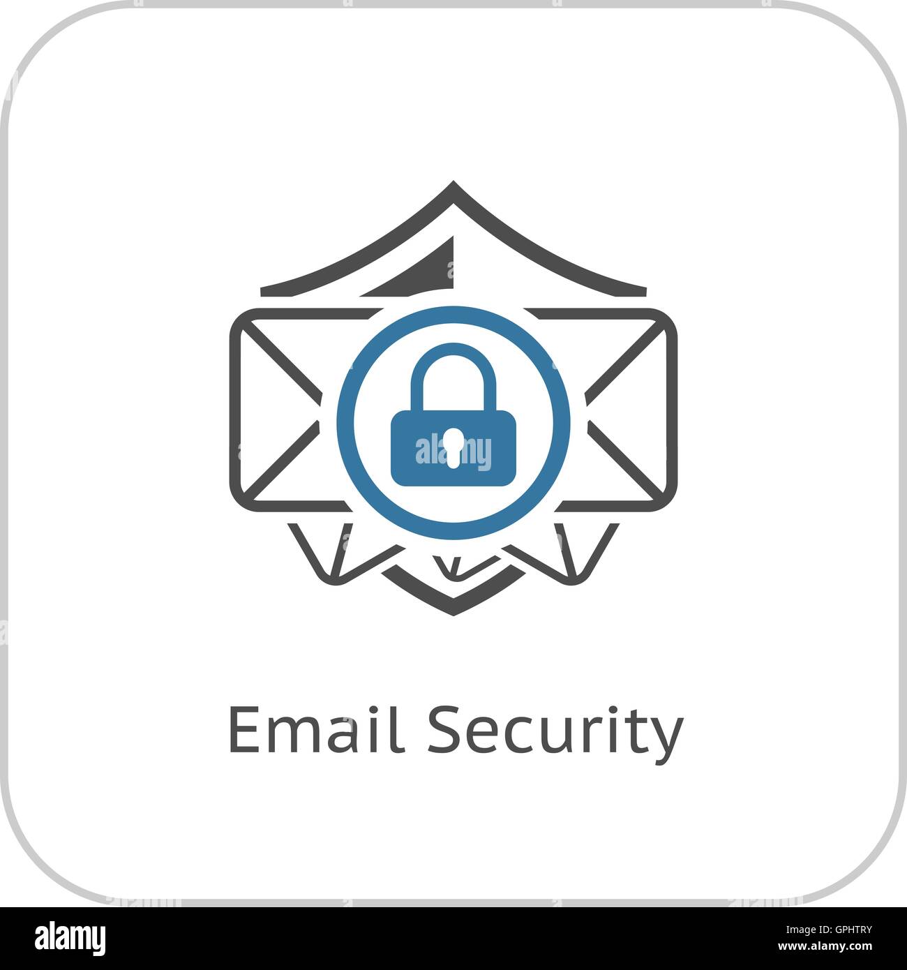 E-Mail-Security-Symbol. Flaches Design. Stock Vektor