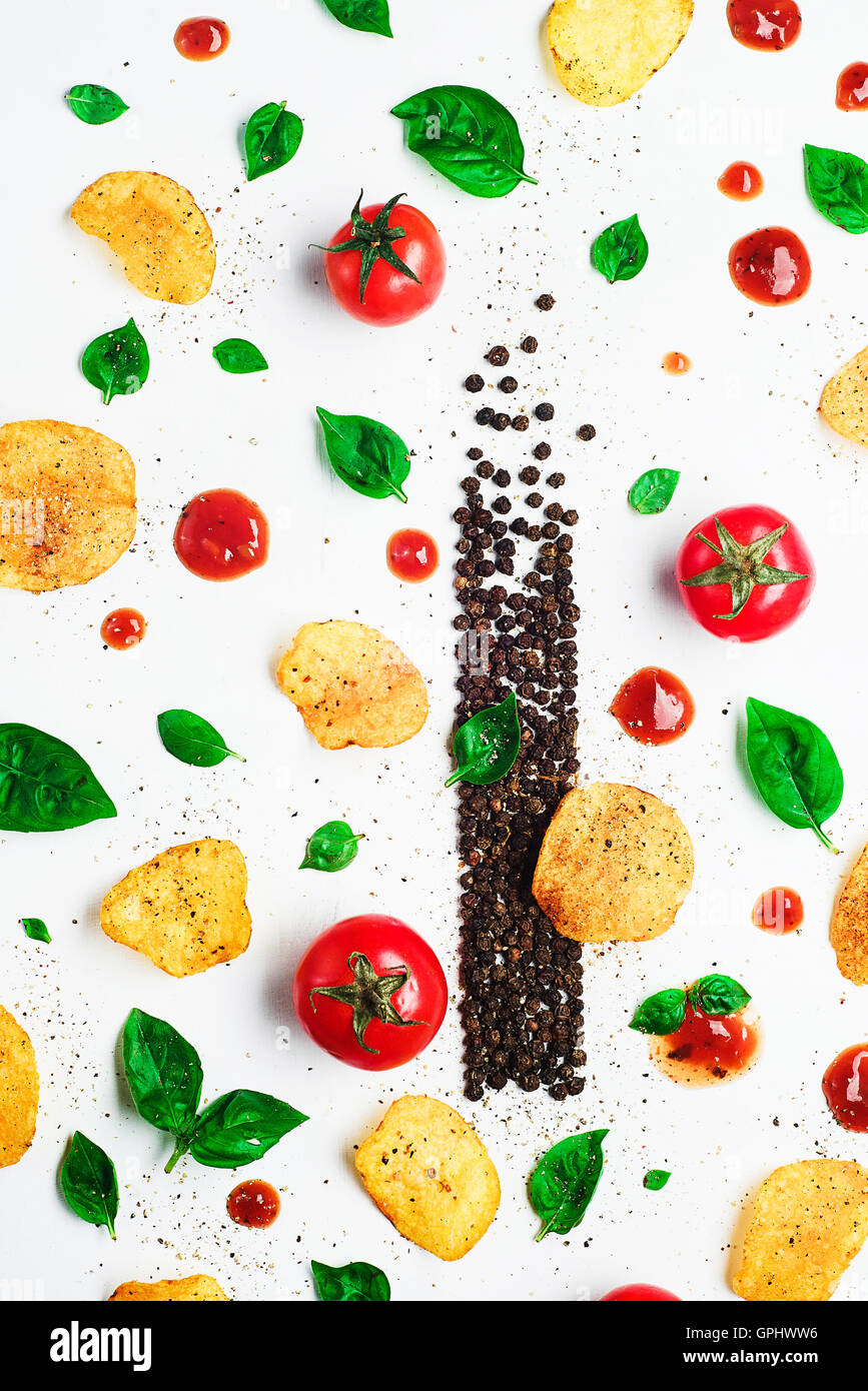 Chips Muster: Paprika Stockfoto