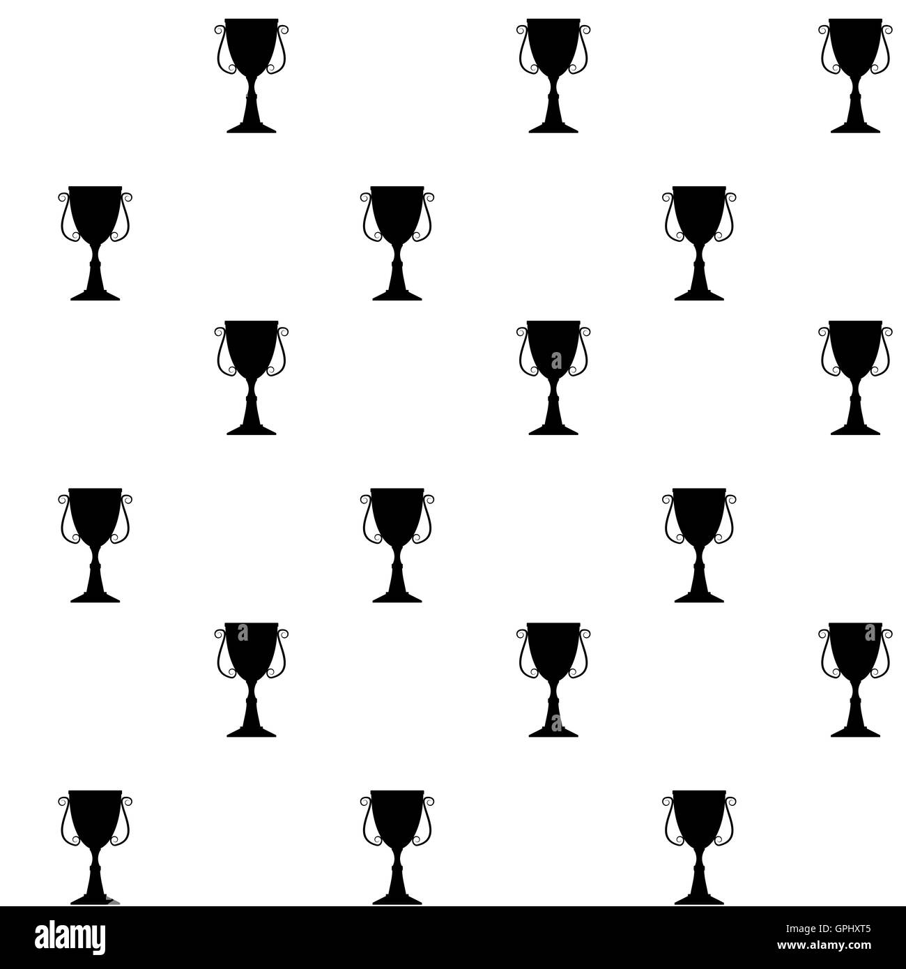 Nahtlose Muster mit Tasse. Sieg und Leistung, Sport Becher monochromen Hintergrund. Vektor-illustration Stockfoto