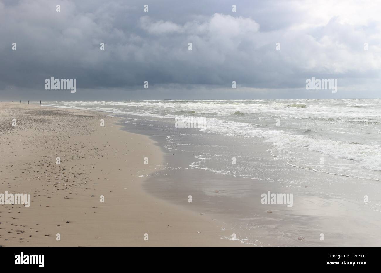 Breiten Strand in Dänemark, Europa, an der Westküste in der Nähe von Hvide Sande. Stockfoto