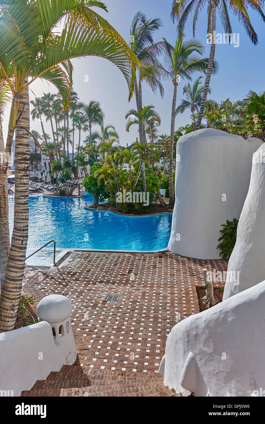 Hotel Jardin Tropical, Costa Adeje Teneriffa Stockfoto