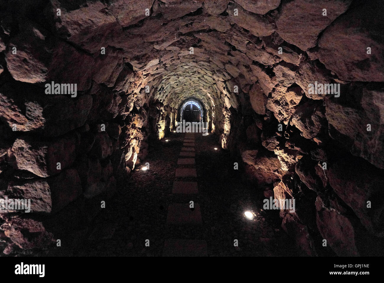 Weinprobe auf dem Weingut Bodegas Monje. Besuchen Sie eines der renommiertesten Weingüter in Teneriffa Stockfoto