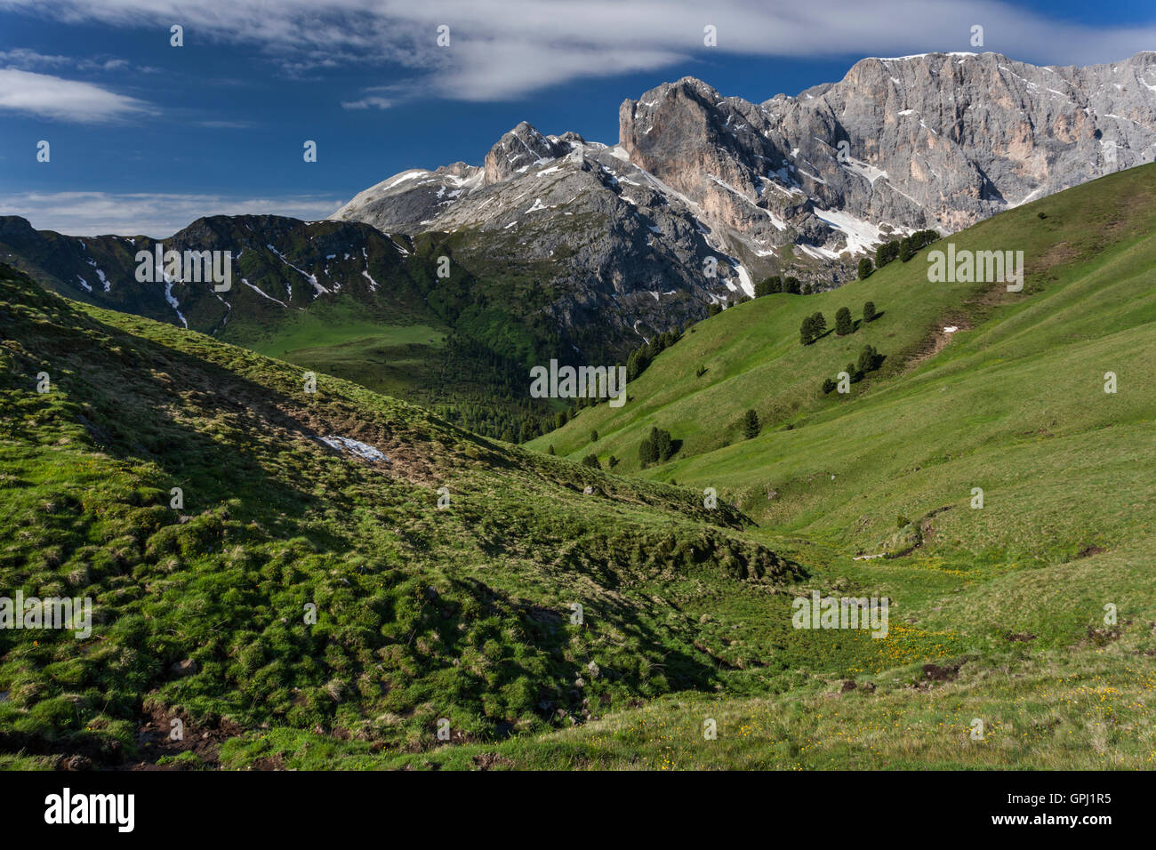 Die Pisten und mountais der Duron Tal in Trentino-Südtirol, Italien Stockfoto