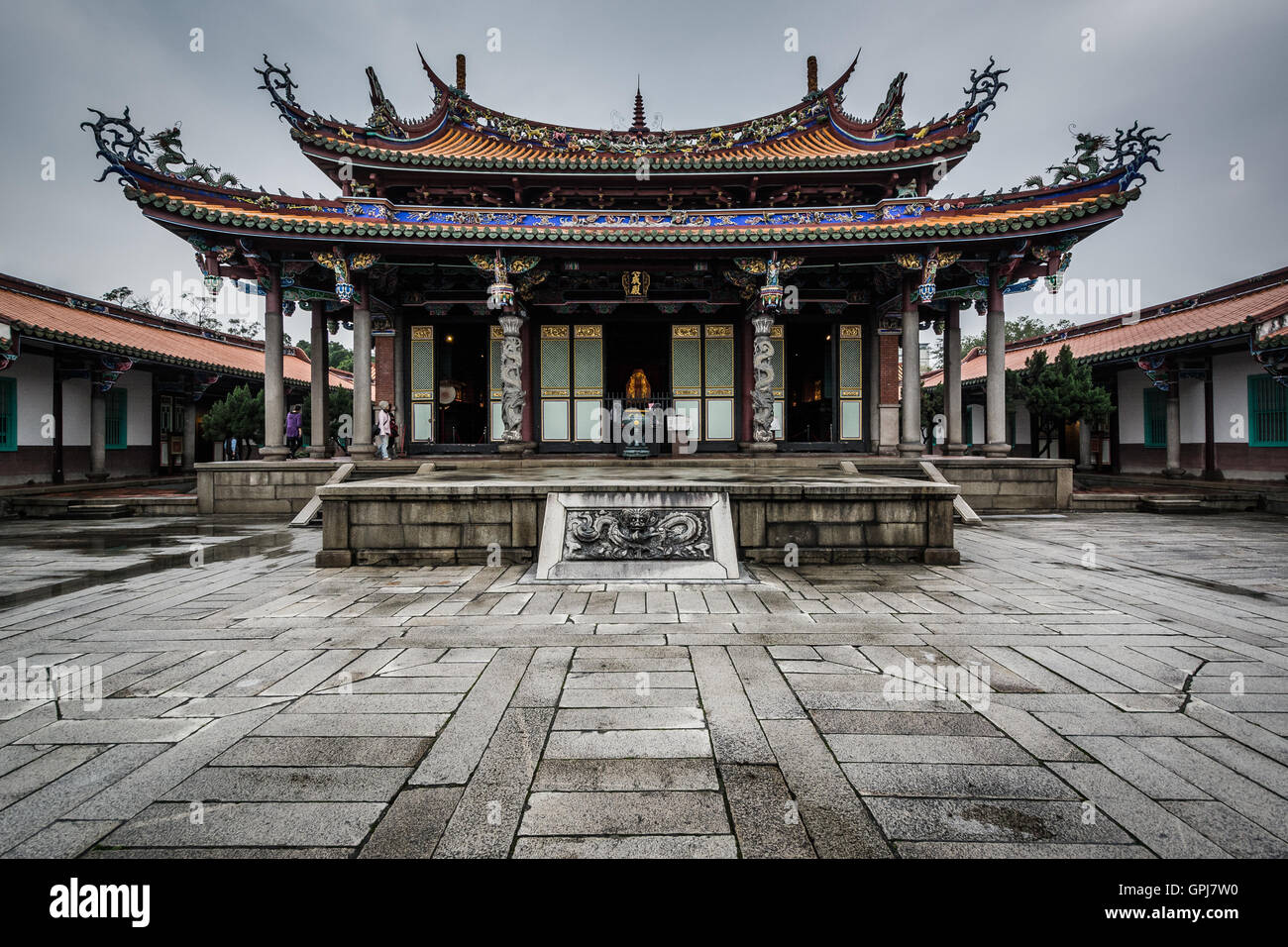 Exterieur des Taipei-Konfuzius-Tempel in Taipei, Taiwan. Stockfoto