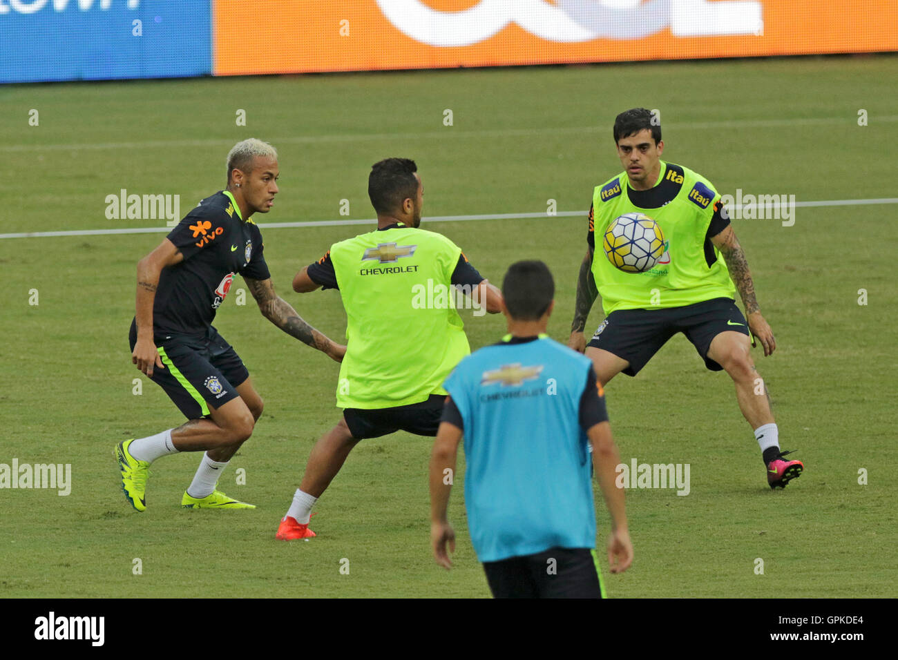 MANAUS, AM - 04.09.2016: Neymar im 2. Training der brasilianischen abgehaltenen Arena da Amazonia in Manaus, TREINO DA SELEÇÃO BRASILEIRA EM MANAUS - AM. (Foto: Emanuel Pires/Fotoarena) Stockfoto