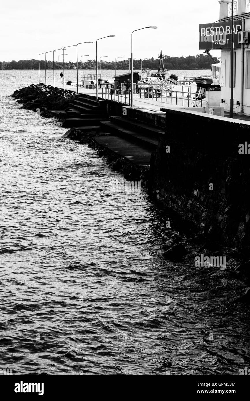 Der Pier in schwarz / weiß Stockfoto