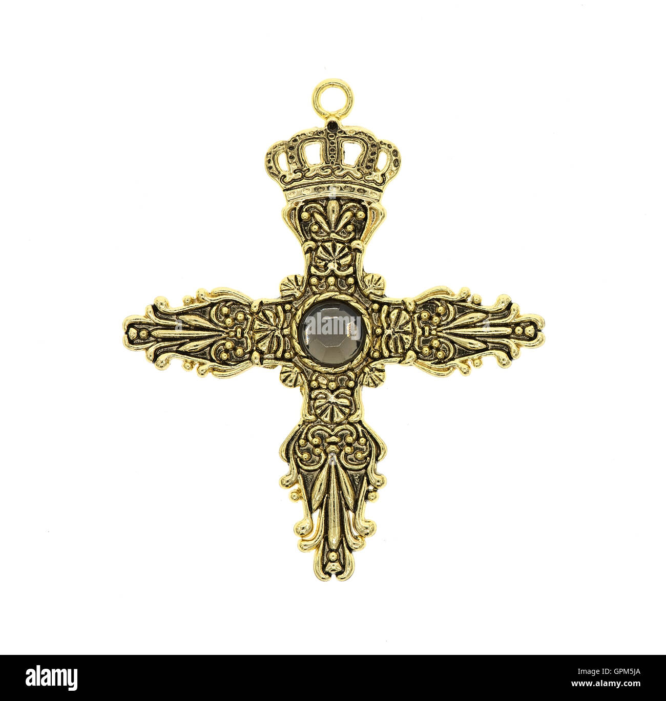 Kreuz-Anhänger isoliert auf weißem Hintergrund Stockfoto