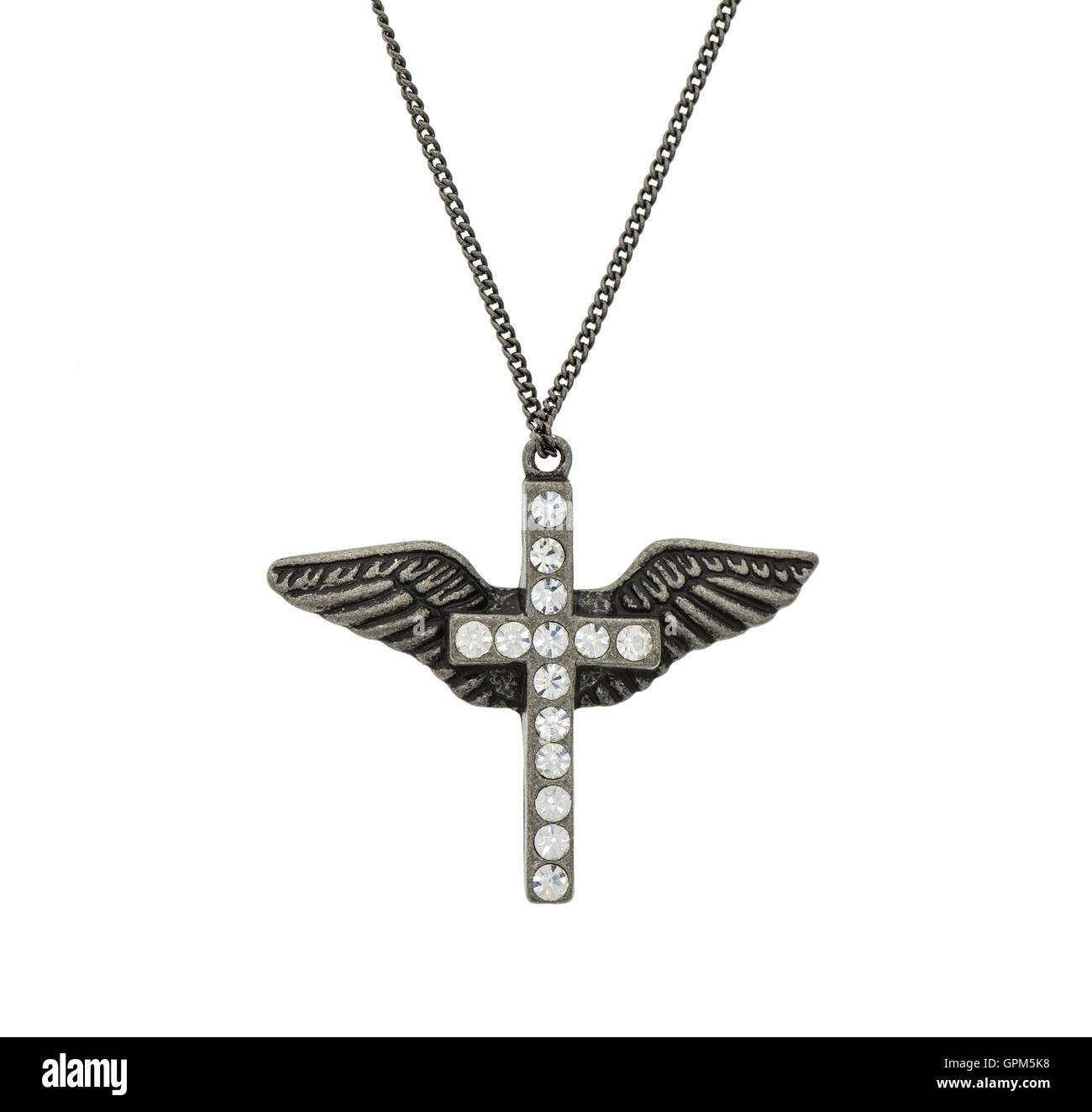 Nahaufnahme von Kreuz Anhänger Stockfoto