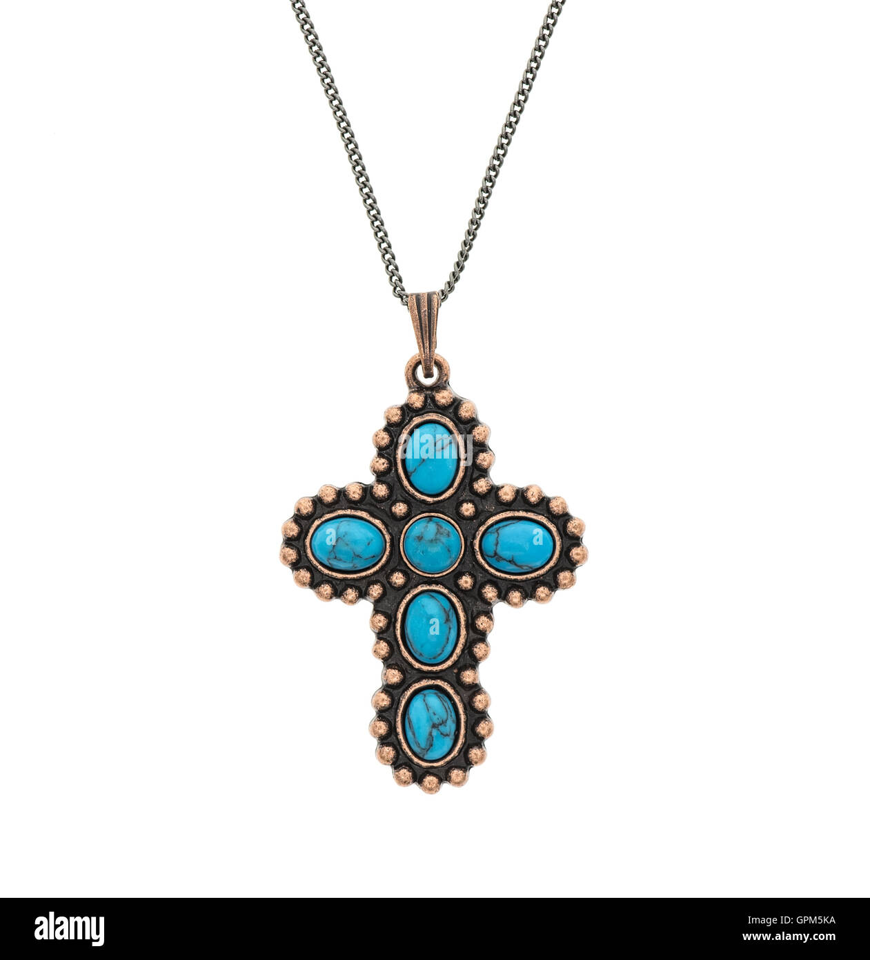 Nahaufnahme von Kreuz Anhänger Stockfoto