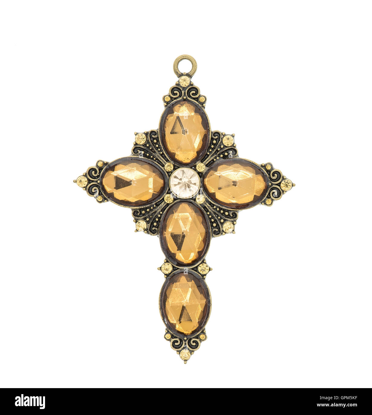 Nahaufnahme von Kreuz Anhänger Stockfoto