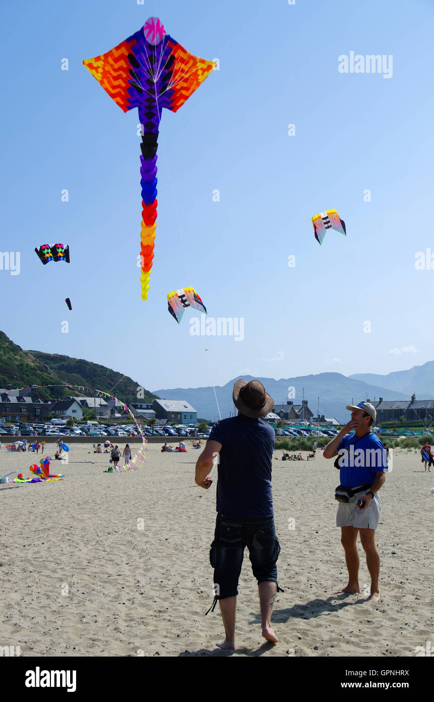 Barmouth Kite Festival Nord-Wales Stockfoto