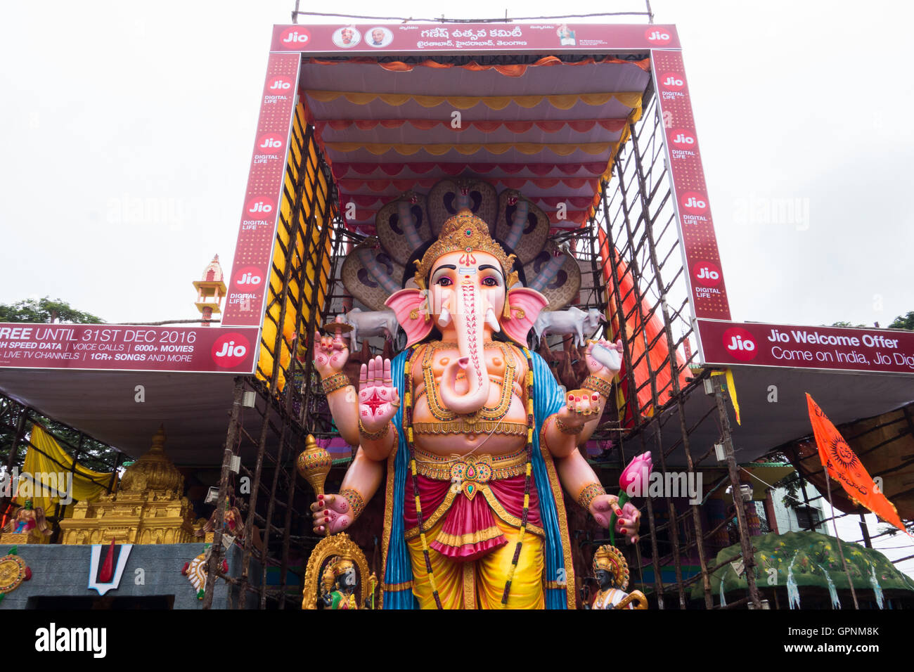 Höchsten Ganesh Idol in Hyderabad Stockfoto