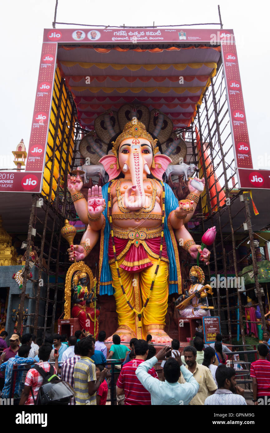 Höchsten Ganesh Idol in Hyderabad Stockfoto