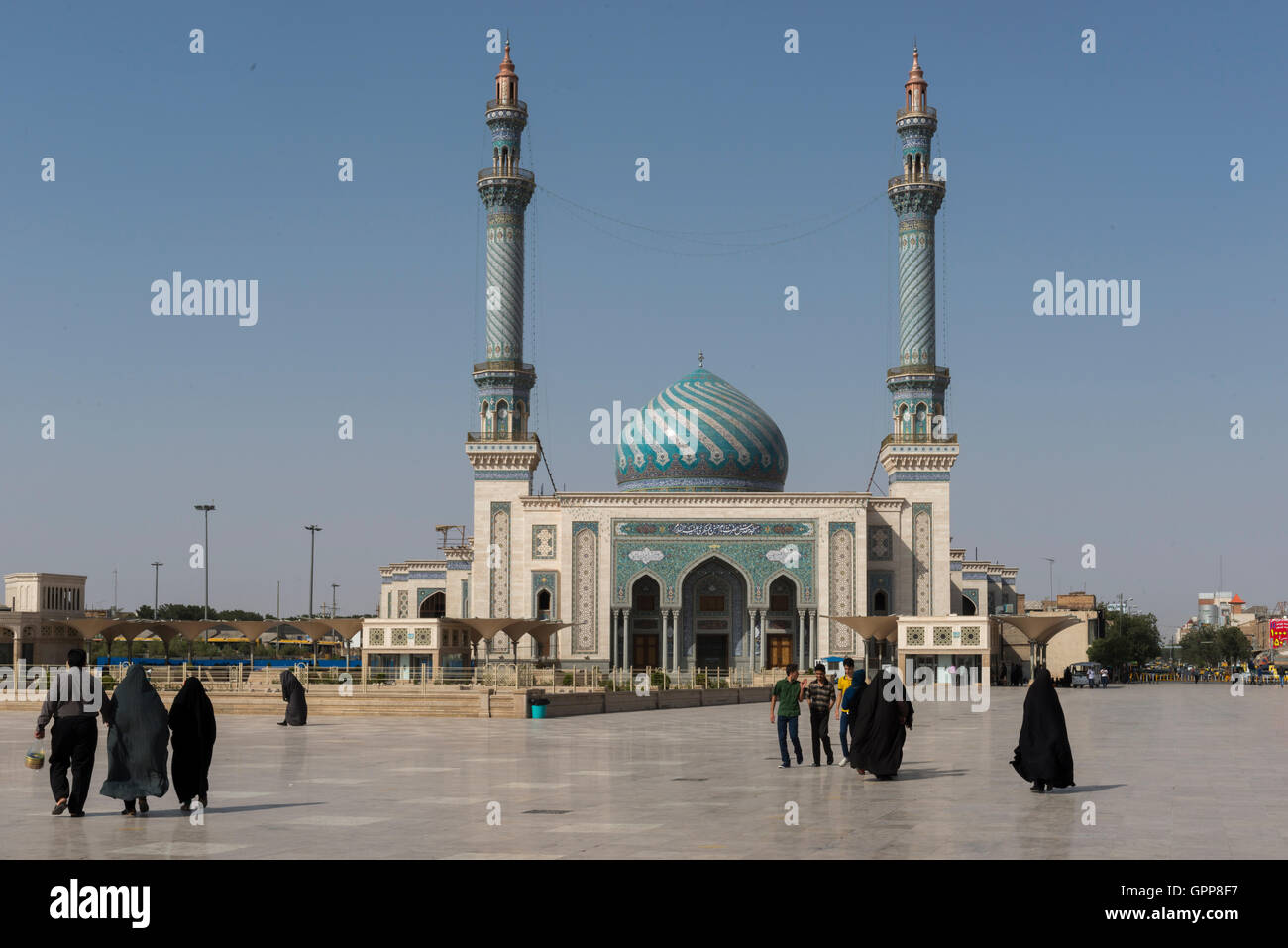 Qom, Emam Hasan Askari (Imam Hassan) Moschee, Blick von der Esplanade Stockfoto