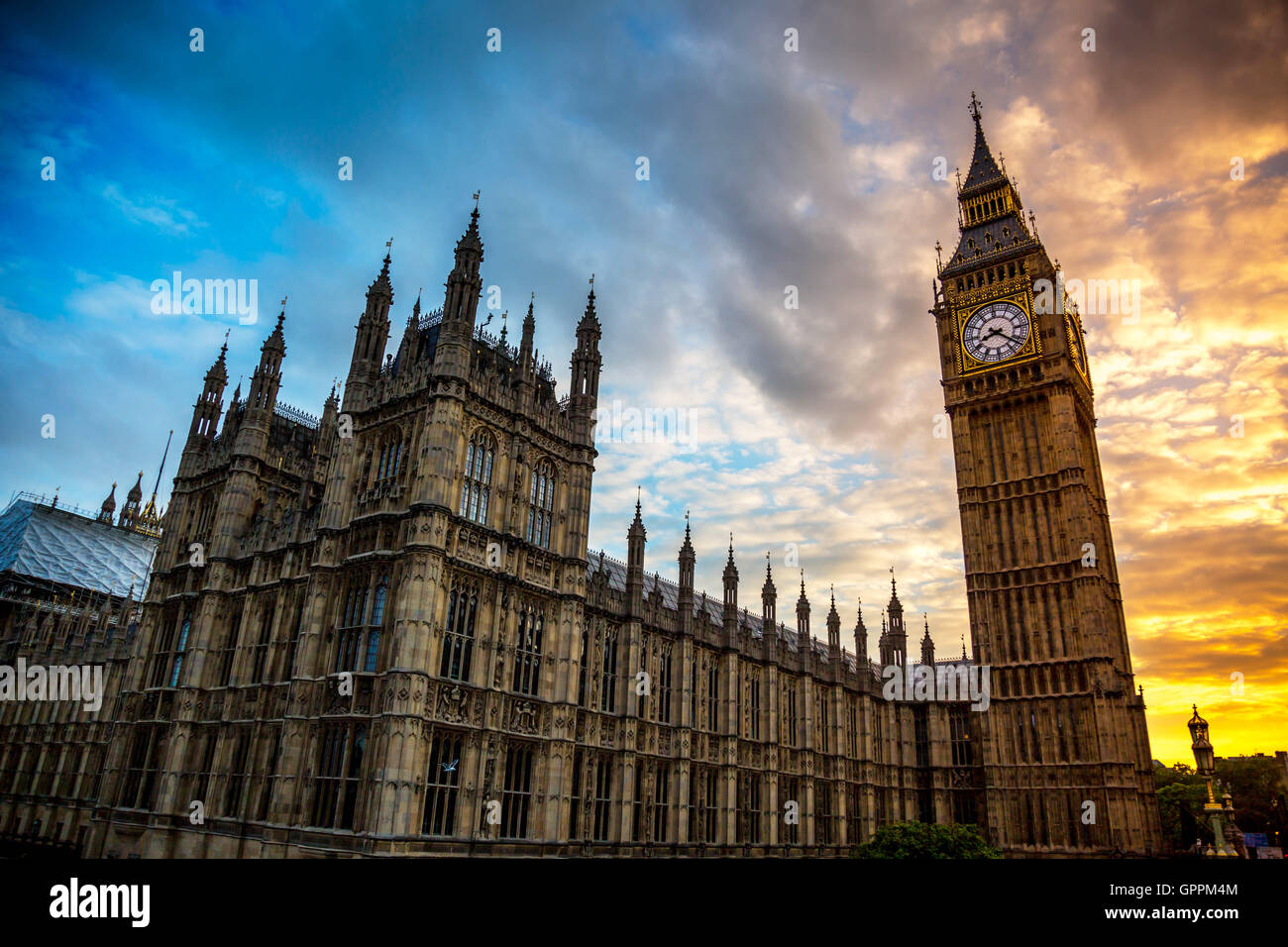 Big Ben bei Sonnenuntergang Stockfoto