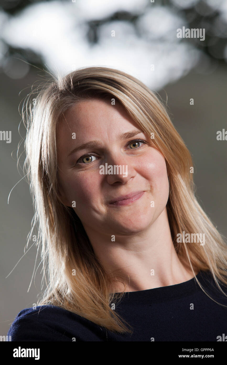 Charlotte McDonald-Gibson, der Guardian-Korrespondent, auf dem Edinburgh International Book Festival. Edinburgh, Schottland. 20. August 2016 Stockfoto