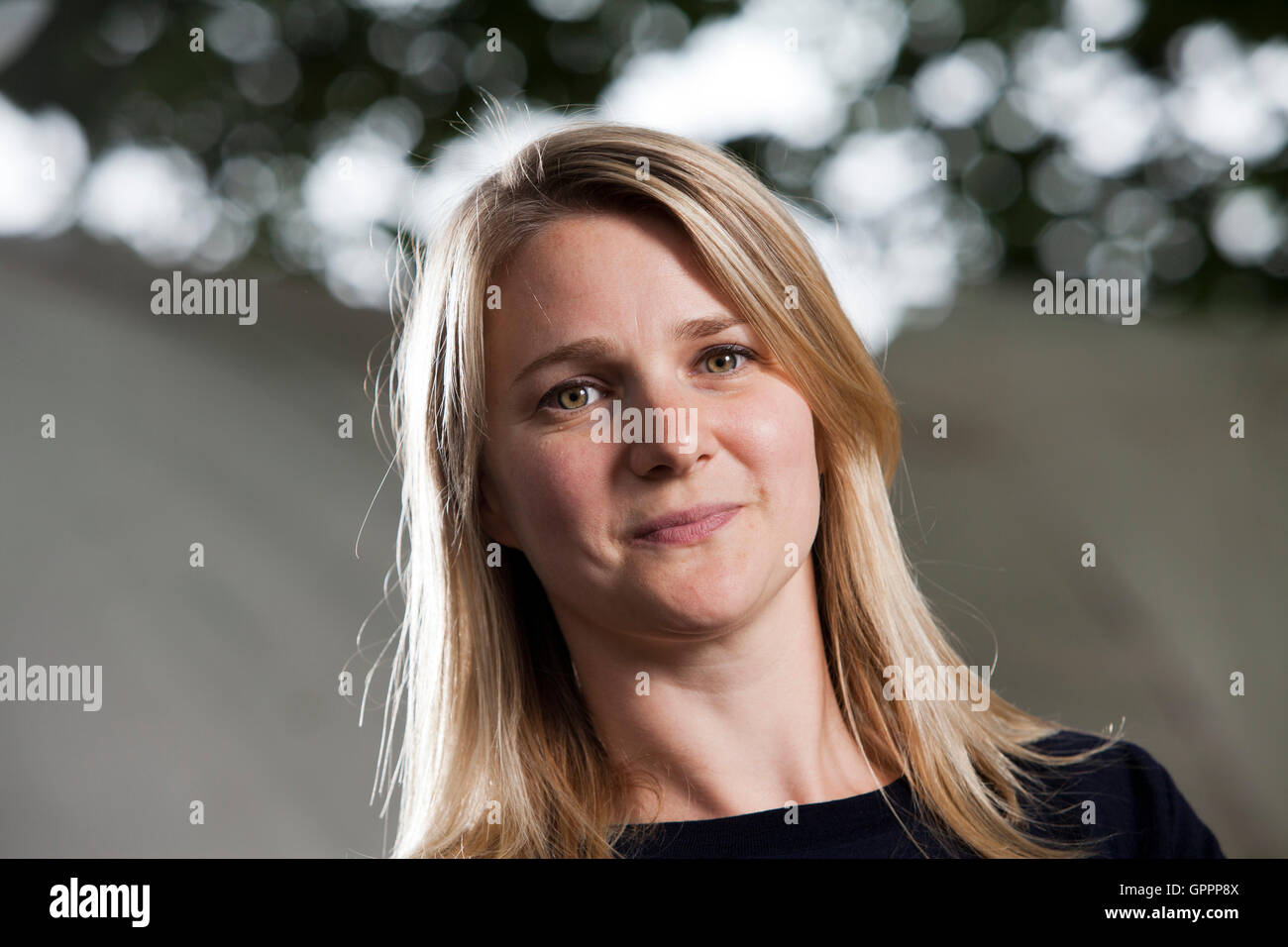 Charlotte McDonald-Gibson, der Guardian-Korrespondent, auf dem Edinburgh International Book Festival. Edinburgh, Schottland. 20. August 2016 Stockfoto