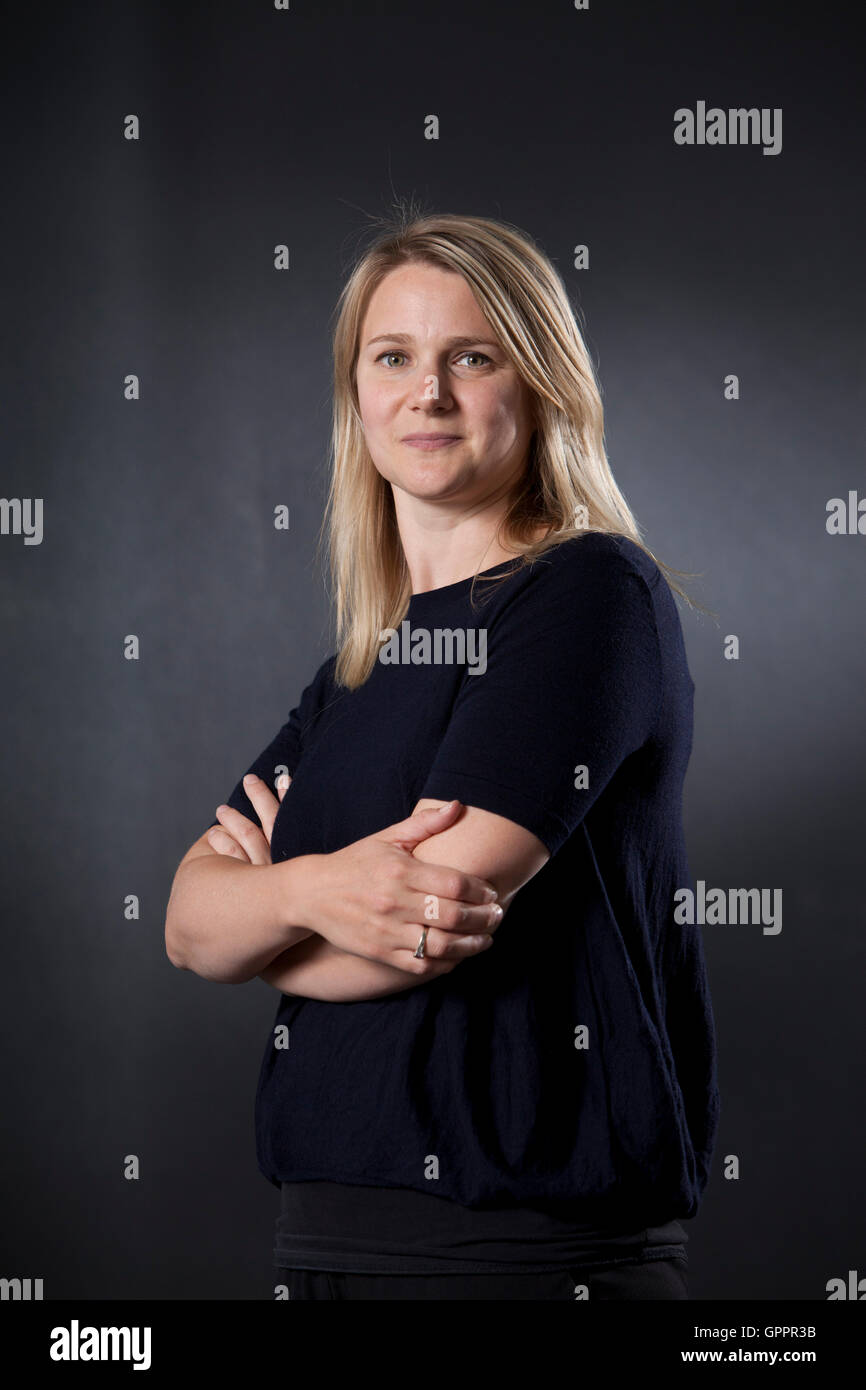 Charlotte McDonald-Gibson, der Guardian-Korrespondent, auf dem Edinburgh International Book Festival. Edinburgh, Schottland. 20. August 2016 Stockfoto