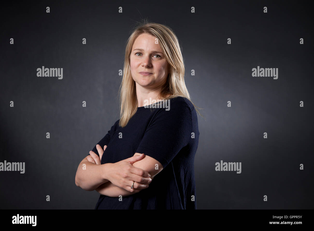 Charlotte McDonald-Gibson, der Guardian-Korrespondent, auf dem Edinburgh International Book Festival. Edinburgh, Schottland. 20. August 2016 Stockfoto