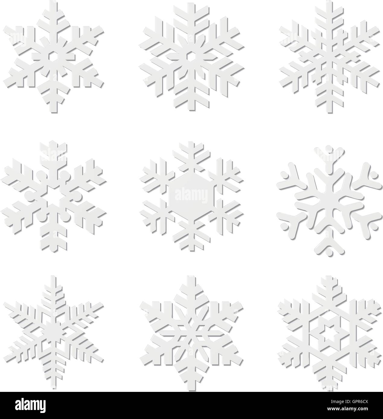 Papier-Weihnachtskugeln mit gestanzten Schneeflocken Stock Vektor