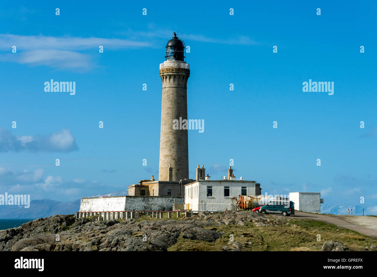 Ardnamurchan Point Leuchtturm, Schottland, Großbritannien.  Im Jahre 1849 gebaut und entworfen von Alan Stevenson, Onkel von Stevenson. Stockfoto