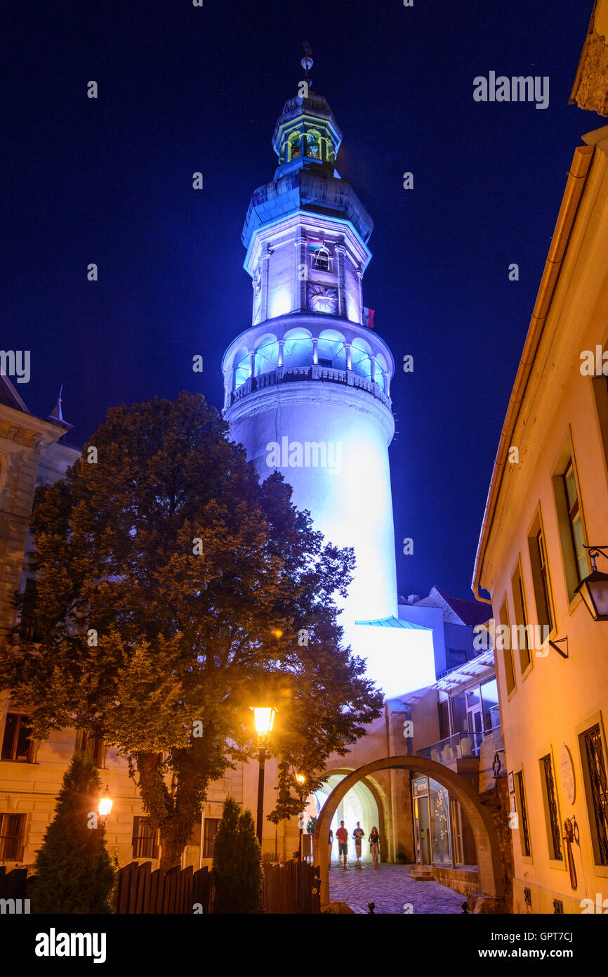 Altstadt, Feuerturm in Sopron (Ödenburg), Ungarn Stockfoto