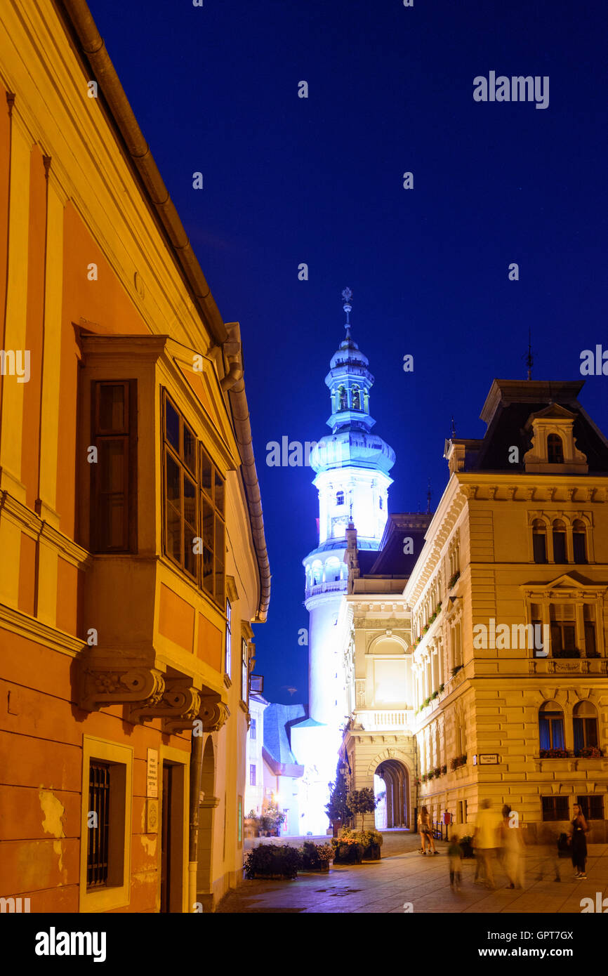alte Stadt, Feuerturm, Rathaus in Sopron (Ödenburg), Ungarn Stockfoto