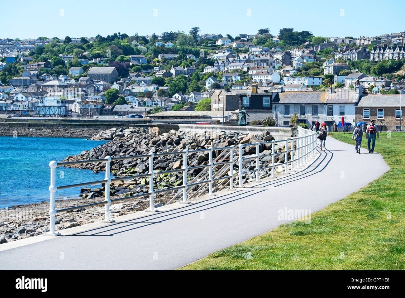 Die Promenade am Newlyn in der Nähe von Penzance in Cornwall, England, UK Stockfoto