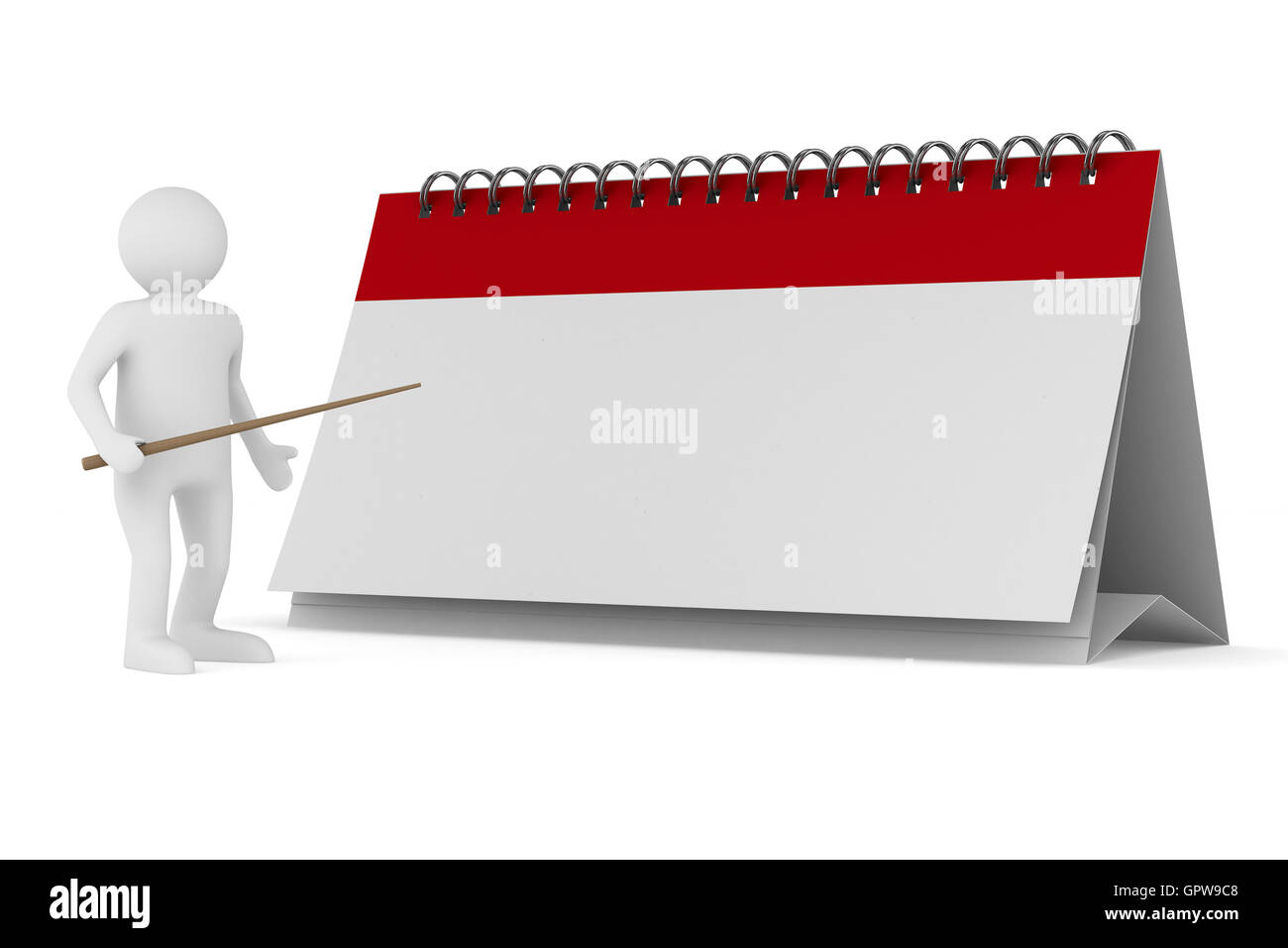 Kalender auf weißem Hintergrund. Isolierte 3D-Bild Stockfoto