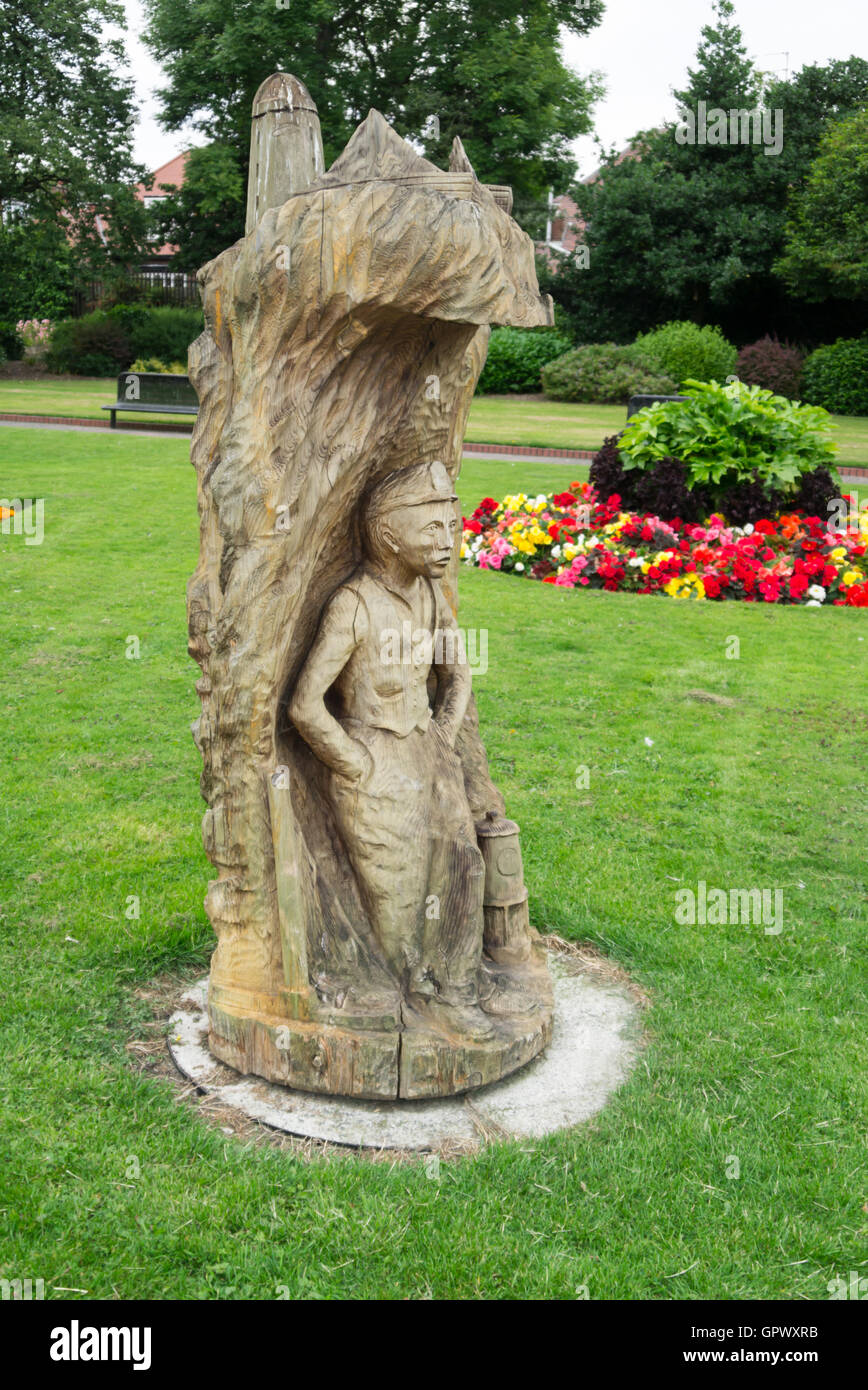 Miner junge Holz in Thompson Park, Sunderland Stockfoto