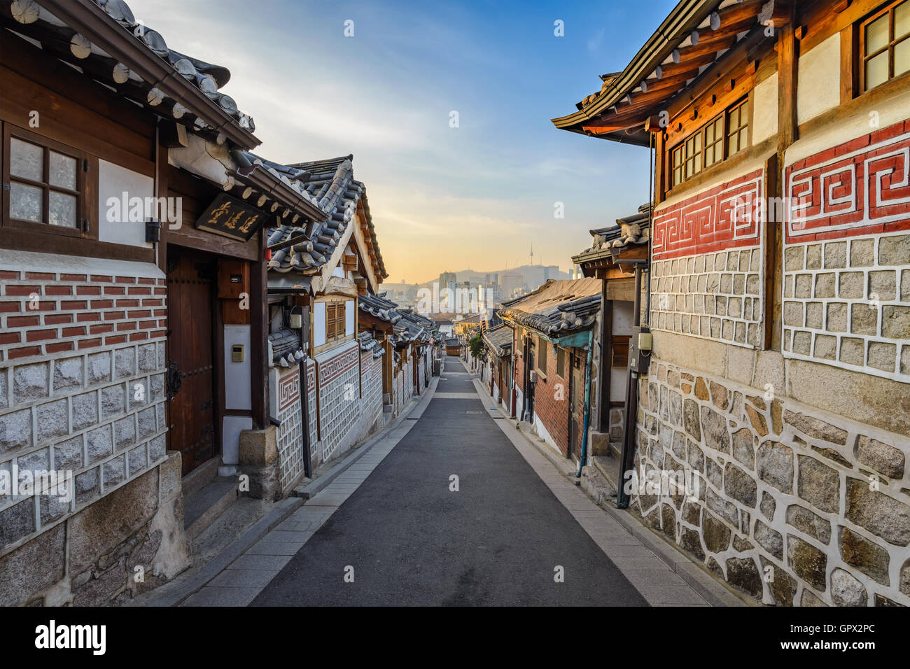Bukchon Hanok Village, Seoul, Südkorea Stockfoto