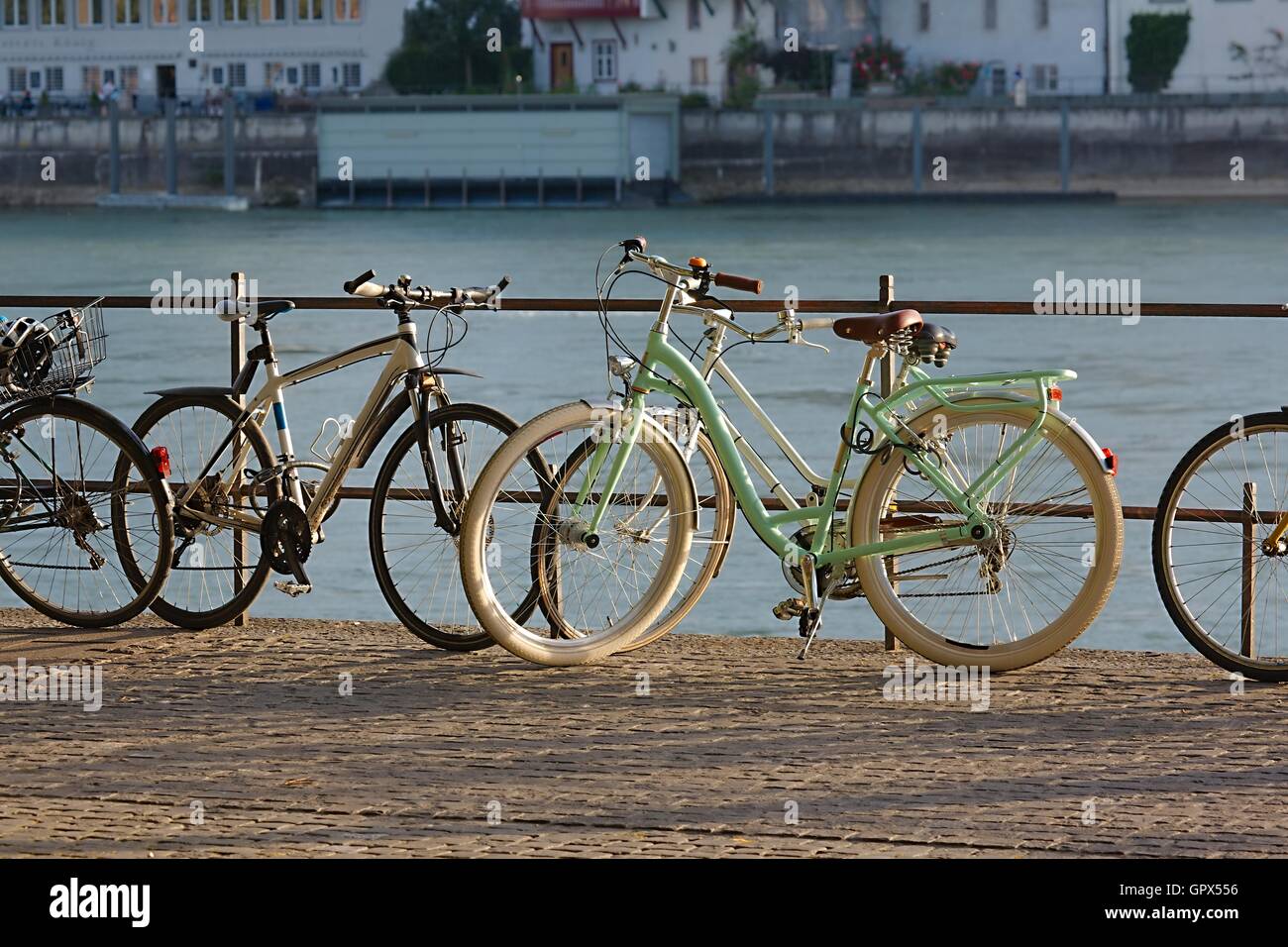 Fahrräder in einer Straße Stockfoto