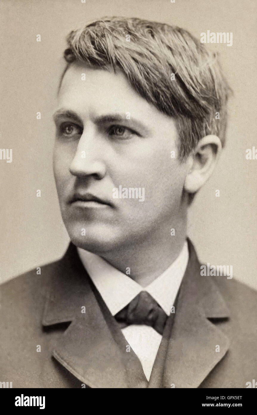 Thomas Edison, 1878 Porträtfotografie Stockfoto