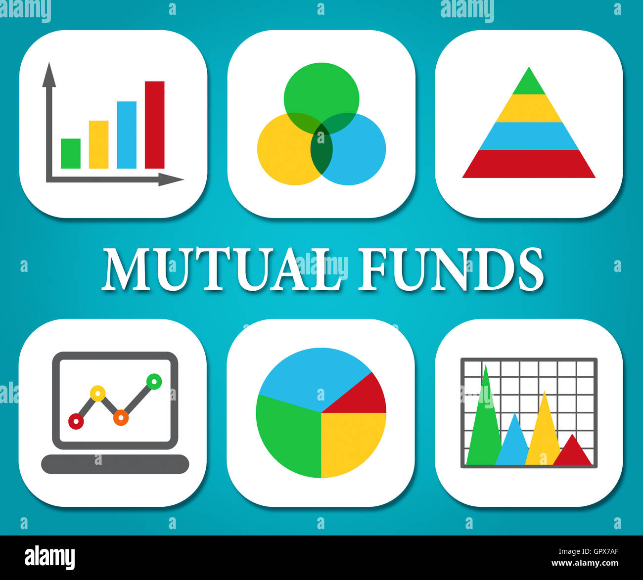 Investmentfonds mit Börse und Finanzen Stockfoto