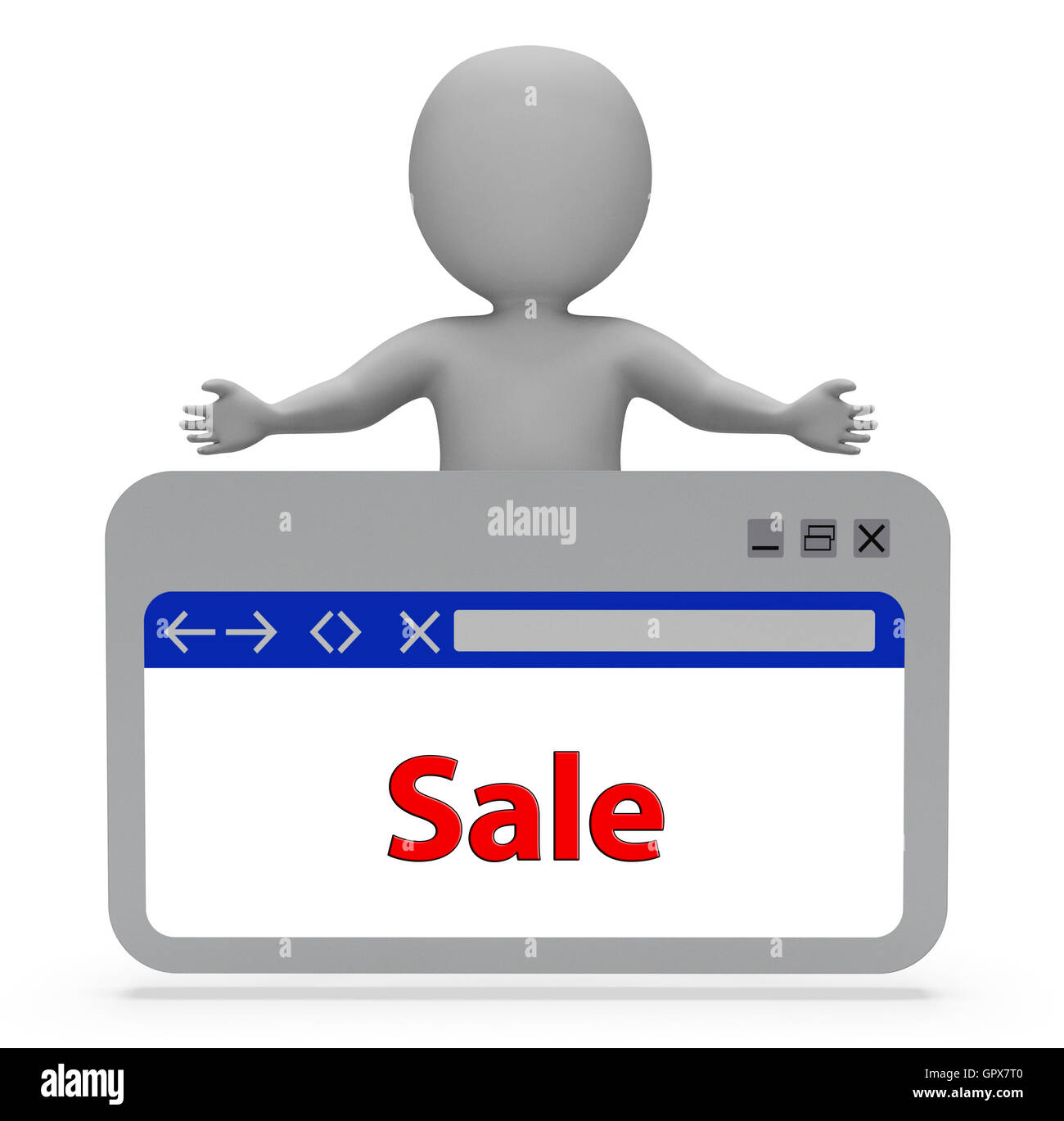 Verkauf Webseite Bedeutung Closeout Promotion und Internet 3d Rendering Stockfoto