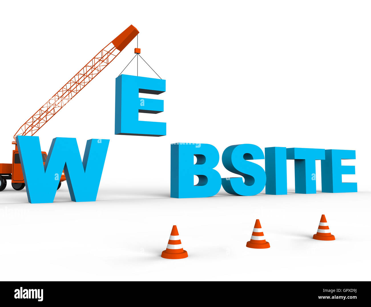 Erstellen Website Erstellung Websites vertreten und baut 3D-Rendering Stockfoto