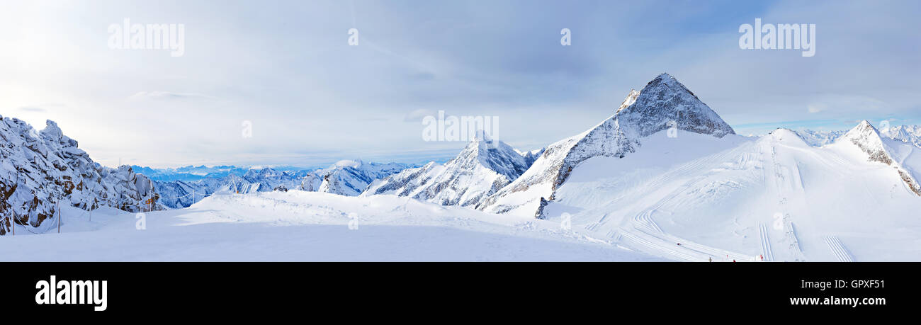 Skigebiet Zillertal Hintertuxer Gletscher. Österreich Stockfoto