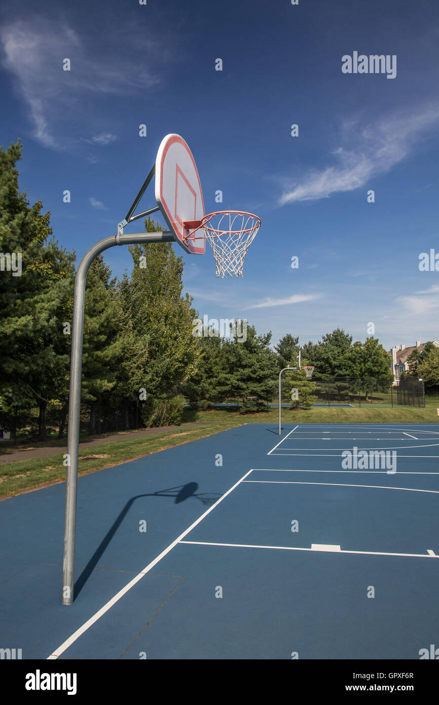 Einen Basketballplatz in vorstädtischen New Jersey. Stockfoto