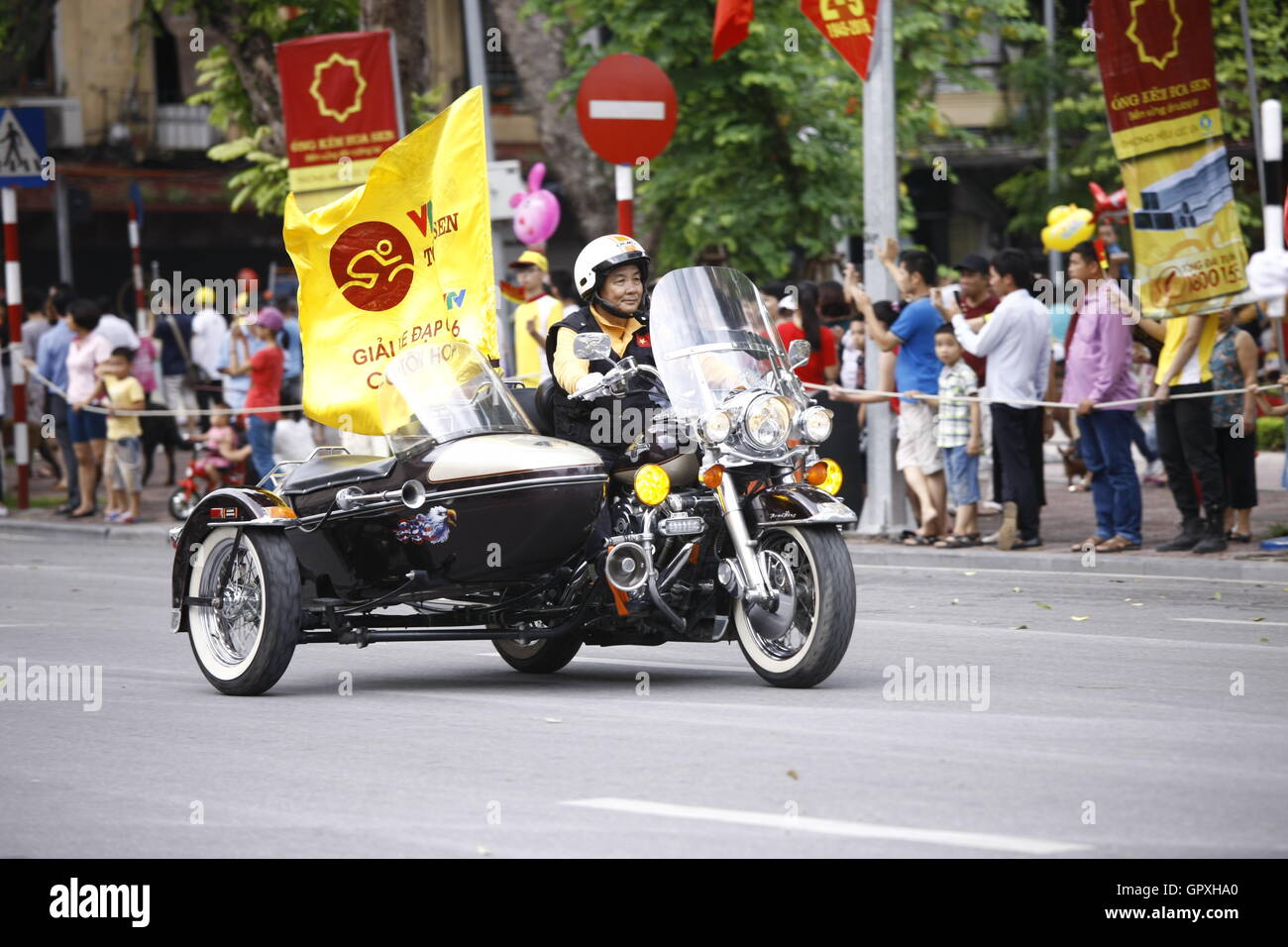 HANOI, VIETNAM - 2. SEPTEMBER: VTV International Cycling Turniers Â?? Tonne Hoa Sen Weltmeisterschaft 2016 auf 2. September 2016 in Hanoi, V Stockfoto