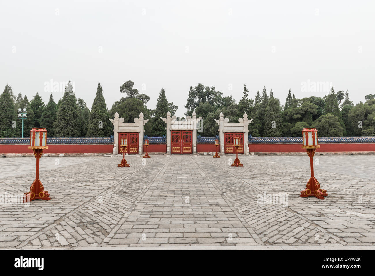 Kreisförmige Altar der Himmelstempel in Peking, China. Stockfoto