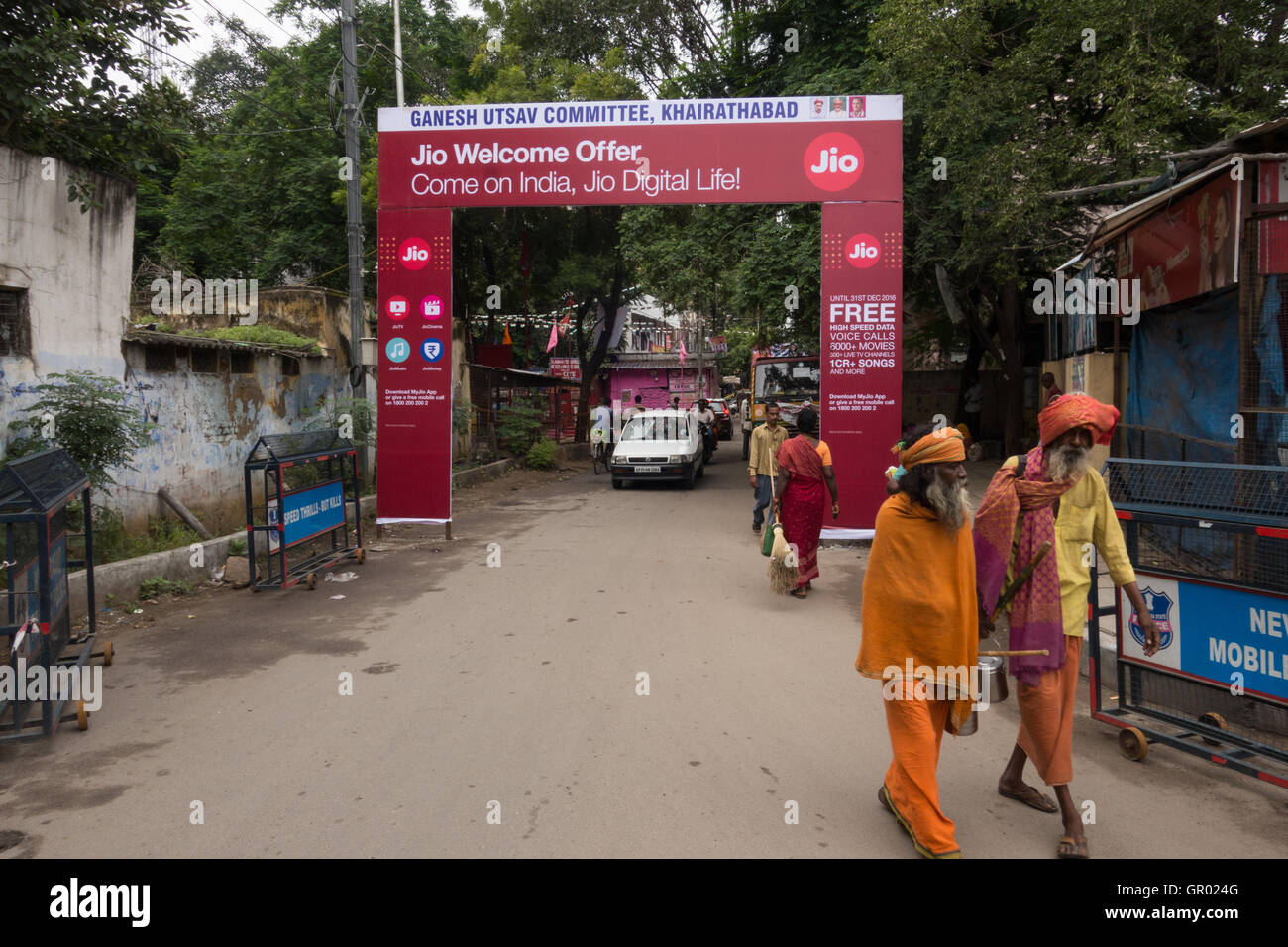 Corporate Sponsor-religiöse Festival-Indien Stockfoto