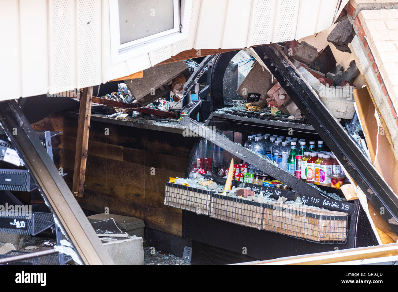 Kokomo - 24. August 2016: Mehrere EF3 Tornados aufsetzten, von denen eine lokale Starbucks 9 zerstört Stockfoto